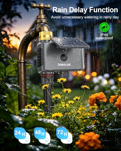 Solar WiFi Water Timer, 1 Zone WiFi Hose Timer for Garden Faucet