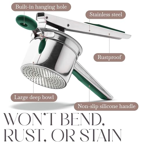 Bellemain Stainless Steel Potato Ricer Mashed Potato Masher - Green - color: Green