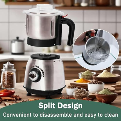 Electric Grinder for Kitchen, 500W Spice Grinder for Coffee & Grains - color: Black