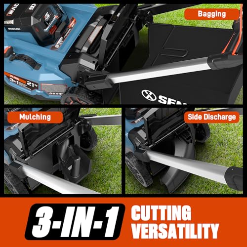 SENIX 60 Volt Max* 21-Inch 3-in-1 Cordless Push Lawn Mower - size: 21in with 6Ah Battery