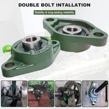 2 Pack UCFL201-8 Pillow Block Bearing - Flange Mounted Pillow Block Bearings - Bearing Steel Bearings with 1/2" Bore - Self Alignment - style: UCFL201-8