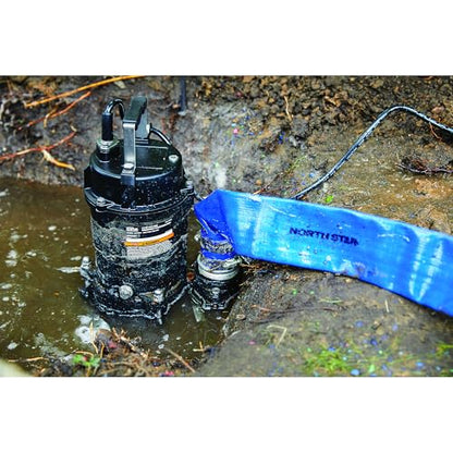 NorthStar Cast Iron Submersible Trash Water Pump, 3,965 GPH Max. Flow