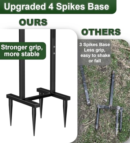 Garbuildman Garden Hose Holder With 4 Spikes, Freestanding Metal Hose Stand for Outdoor Garden, Detachable Hose Storage Rack for Lawn & Yard, Volcano Black - size: 4-Spike Volcano