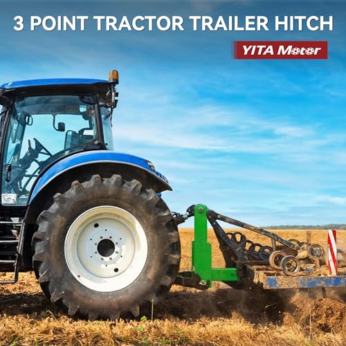 YITAMOTOR 3 Point Trailer Quick Hitch with 2" Receiver for CAT 1 Tractor - color: Green