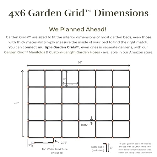 Garden Grid 4x6 | Irrigation System for Raised Garden Bed | Prebuilt, Easy - size: 4x6, style: Standard