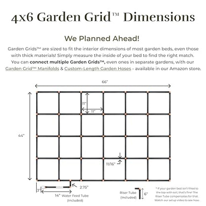 Garden Grid 4x6 | Irrigation System for Raised Garden Bed | Prebuilt, Easy - size: 4x6, style: Standard
