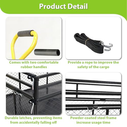 Steel Garden Cart Heavy Duty 1400 lbs with Removable Mesh Sides