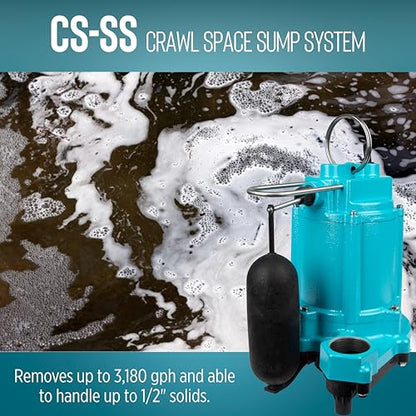 Little Giant CS-SS, 115V, 1/3 HP Automatic Crawl Space Sump/Basin Kit