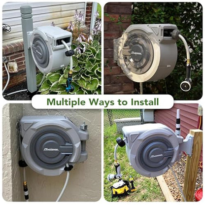 1/2" x 72 FT Retractable Garden Hose Reel - size: 1/2" 72 FT Hose & Reel