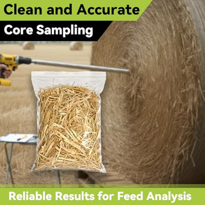 Hay Probe Sampler Electric Drill Compatible 26 Inch Stainless Steel Hay Core Sampler with Quick-Detach Design for Hay Bale Sampling (Not Include Electric Drill)