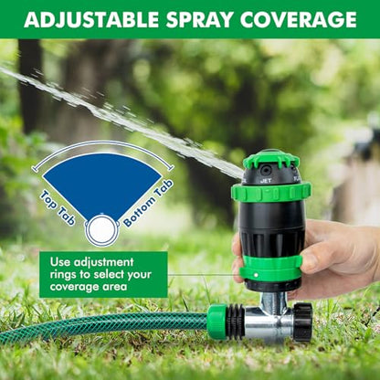 RESTMO Gear Drive Sprinkler with Metal T-Spike Base,Green - color: Green, size: 1 Pack