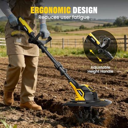 Cordless Tiller Cultivator for DEWALT 20V MAX Battery (Tool Only)