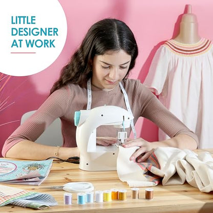 CraftBud Mini Sewing Machine for Beginners, Adults and Kids Sewing Machine - color: White, size: Premium Set
