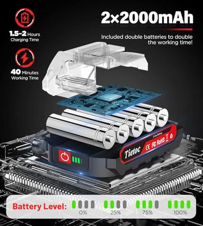 Tietoc Mini Chainsaw 6-Inch with 2 Batteries, Electric Saw, Stocking Stuffers Christmas Birthday Gifts Present for women mom wife Adults, Cool Gadgets 2025 - color: Red - 6 Inch