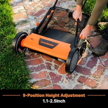 LawnMaster LMRM1801 Push Reel Lawn Mower 18-Inch 5-Blade - size: 18-Inch