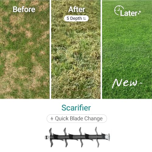 Cordless Lawn Dethatcher and Scarifier Compatible with Makita 18V Battery - color: Blue