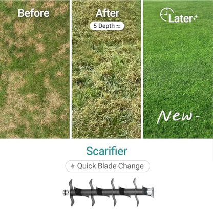 Cordless Lawn Dethatcher and Scarifier Compatible with Makita 18V Battery - color: Blue