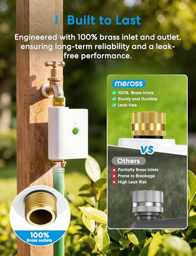 meross WiFi Water Timer for Garden Hose, Rain Skip, Hub Included, IP65 - color: White, size: Timer with Hub