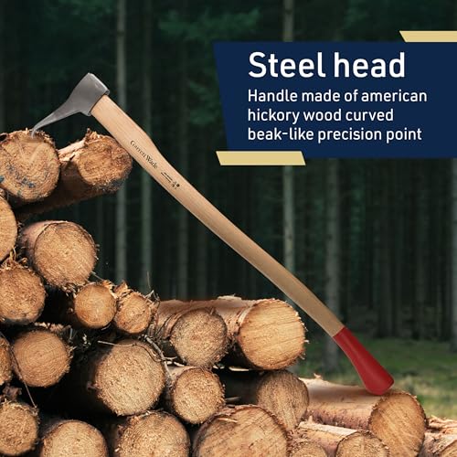 Pickaroon Logging Tool - 31.2” Log Grabber with Hickory Wood Handle - Hookaroon with Pick for Dragging or Stacking Logs - Log Roller Tool - Forestry Tools by Kings County Tools