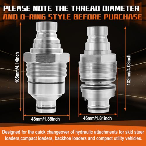 PANGOLIN 7246799 Hydraulic Coupler Male fits for Bobcat T180 T190 T200 T250 - size: Male