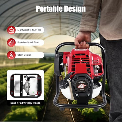 YIYIBYUS 1" Inch Water Transfer Pump, 38CC 4-Stroke Portable Gas Gasoline Engine Powered High Pressure Water Pumps Transfer for Irrigation Pool Landscaping Gardening Irrigation