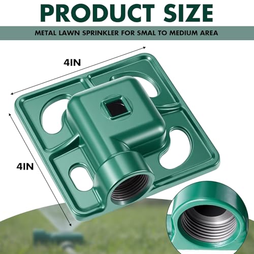 Baquler 2 Pcs Stationary Spot Sprinkler 900 Sqft Metal Square Base Lawn