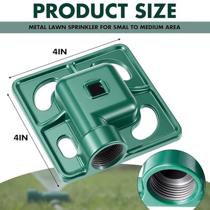 Baquler 2 Pcs Stationary Spot Sprinkler 900 Sqft Metal Square Base Lawn