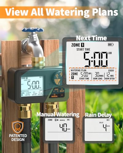 Diivoo Sprinkler Timer 2 Zone for Outdoor Watering, Garden Hose Timer - size: 2 Outlets