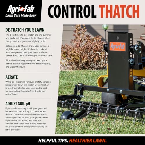 Agri-Fab 48 in Zero Turn Riding Lawn Mower Front Mount Dethatcher with 24 Spring Tines and Anti-Scalp Wheels