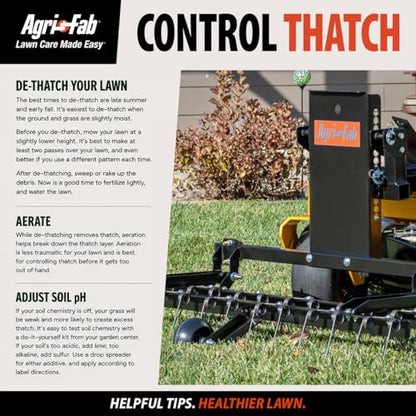 Agri-Fab 48 in Zero Turn Riding Lawn Mower Front Mount Dethatcher with 24 Spring Tines and Anti-Scalp Wheels