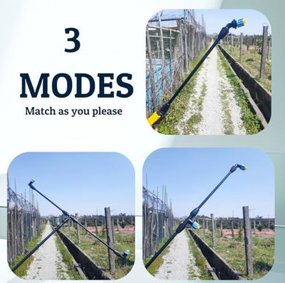 2-Nozzle Poly Boom Wand,Backpack Sprayer Multi Nozzle Spray Holder, Equipped with Cylindrical Nozzle and 110 Degree Fan Nozzle, 90 Degree Right Angle and 45 Degree Angle Spray Pattern