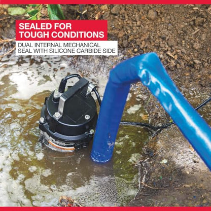 NorthStar Cast Iron Submersible Trash Water Pump, 3,965 GPH Max. Flow