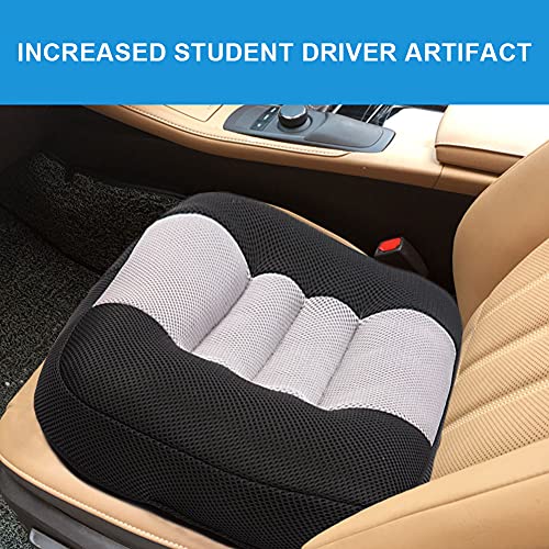 Srutirbo Car Booster Seat Cushion Heightening Height Boost Mat, Breathable Mesh Portable Car Seat Pad Angle Lift Seat for Car, Office,Home (Pure Black) - color: Pure Black
