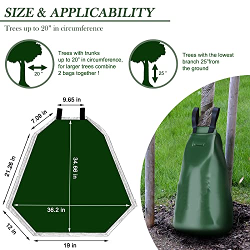 6 Pack 20 Gallon Tree Watering Bags, 6-8 Hours Slow Release PVC Irrigation