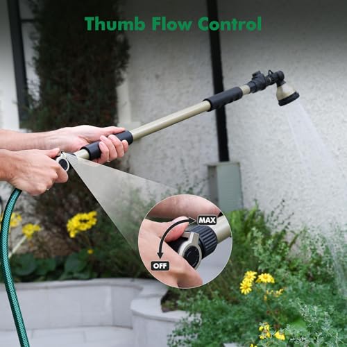 RESTMO Extra Long All Metal Telescoping Watering Wand, 40-70” Garden Wand