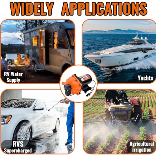 12V Washdown Pump Kit 7.5GPM 80PSI Self Priming for Marine RV Boat