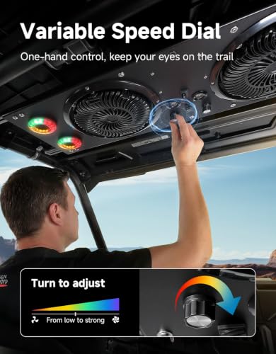 KEMIMOTO UTV RGB Fan Compatible with Ranger, RZR XP 1000 2024+,Defender