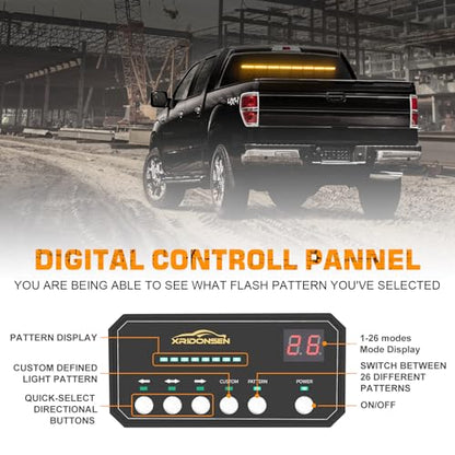 XRIDONSEN 35 inch Traffic Advisor Light Bar 48 LED Amber Strobe Lights - color: Amber