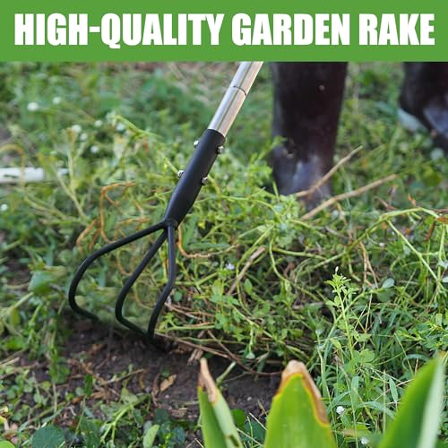 YEELOR 3-Tine Long Handle Tiller Garden Cultivator