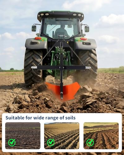 Heavy Duty 3-Point Quick Hitch Middle Buster Plow for Category 1 Tractors