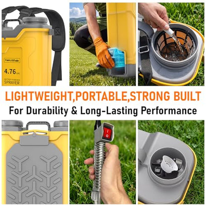 4.76 Gallon Battery Powered Backpack Sprayer Fit for DeWalt 20V Battery