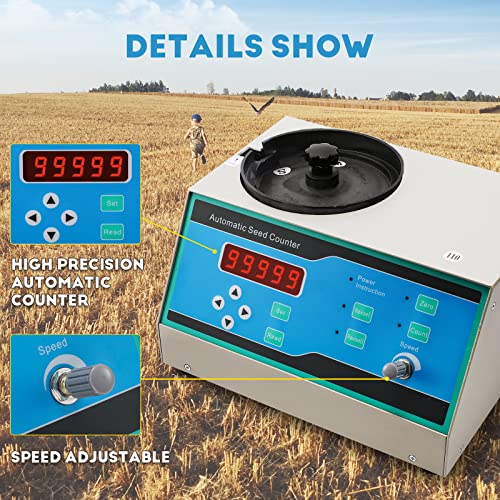 CGOLDENWALL Automatic Counter Machine Microcomputer Counting Instrument for Rice Seeds Soybean Corn Wheat Sunflower Vegetable Grain Blue(SLY-C for Various Shapes)