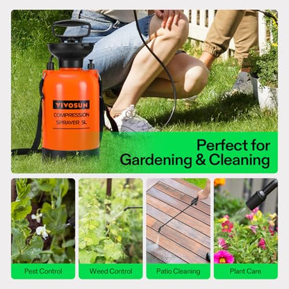 VIVOSUN 1.35-Gallon Pump Pressure Sprayer - color: Orange, size: 1.35 Gallons