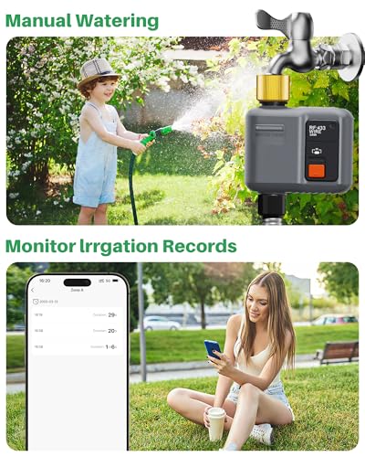 WiFi Water Timer for Garden Hose,WiFi Sprinkler Controller with 984ft Range - size: 1pcs,1 Gateway