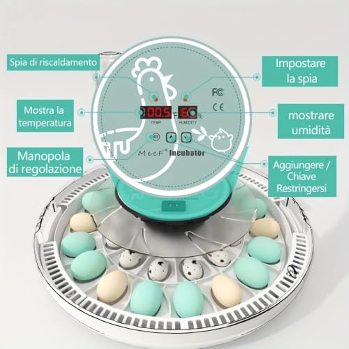 28 Egg Incubator with Auto Egg Turner, Duck Goose Egg Trays Hatcher