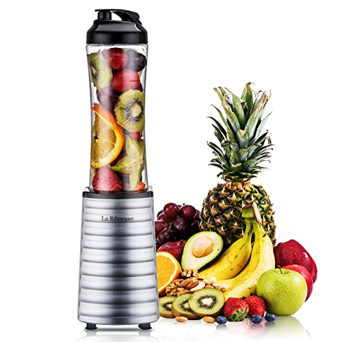 La Reveuse Personal Size Blender for Protein Shakes and Smoothies, Silver - color: Silver