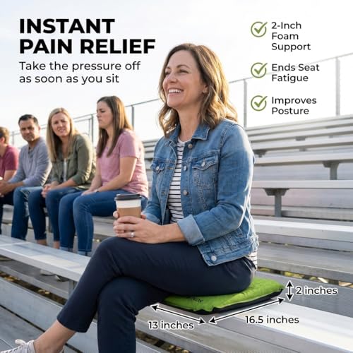 Whispering Winds Inflatable Seat Cushion - color: Military Green - 2pack, size: Large