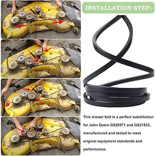 Lawn Mower 48" Deck Belt V-Belt Fits for John Deere GX21833 GX20571 48 inch Covered Deck Belt D140 D150 D160 L120 L130 LA130 LA140 LA145 LA155 LA165 X140 etc