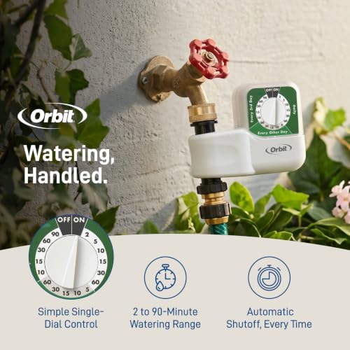 Orbit 62024 Single-Dial Hose Watering Digital Timer, "3"" x 7.5"" x 9.5"""