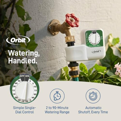 Orbit 62024 Single-Dial Hose Watering Digital Timer, "3"" x 7.5"" x 9.5"""